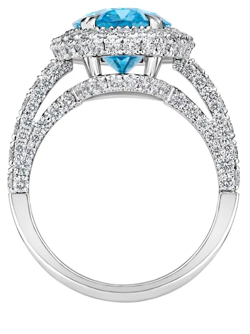 Кольцо из белого золота с аквамарином и бриллиантами CHAMOVSKIKH JEWELLERY HOUSE