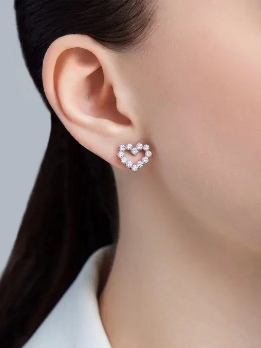 Пусеты из белого золота с бриллиантами CHAMOVSKIKH JEWELLERY HOUSE