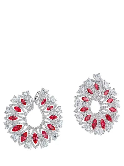 Серьги с рубинами и  бриллиантами CHAMOVSKIKH JEWELLERY HOUSE
