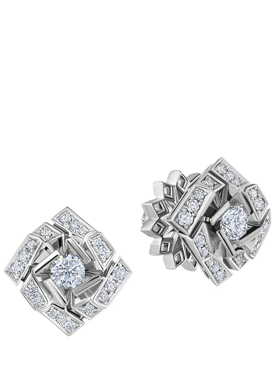 Пусеты из белого золота с бриллиантами