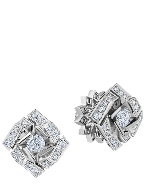 Пусеты из белого золота с бриллиантами CHAMOVSKIKH JEWELLERY HOUSE