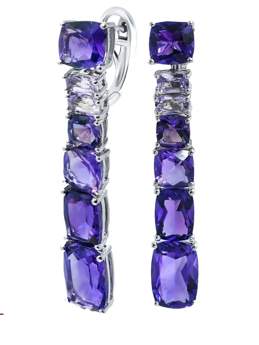 Серьги из белого золота с аметистами LANORDICA