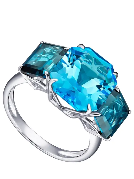 Кольцо из белого золота с топазами LANORDICA