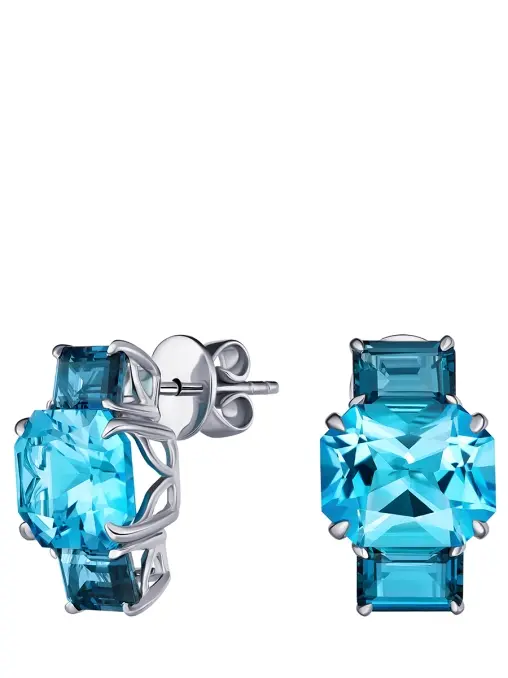 Серьги из белого золота с топазами LANORDICA