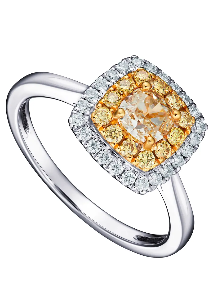 Кольцо с желтым бриллиантом