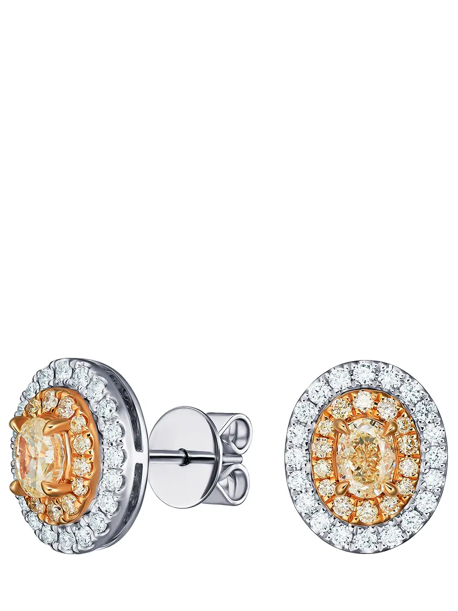 Серьги с желтыми бриллиантами