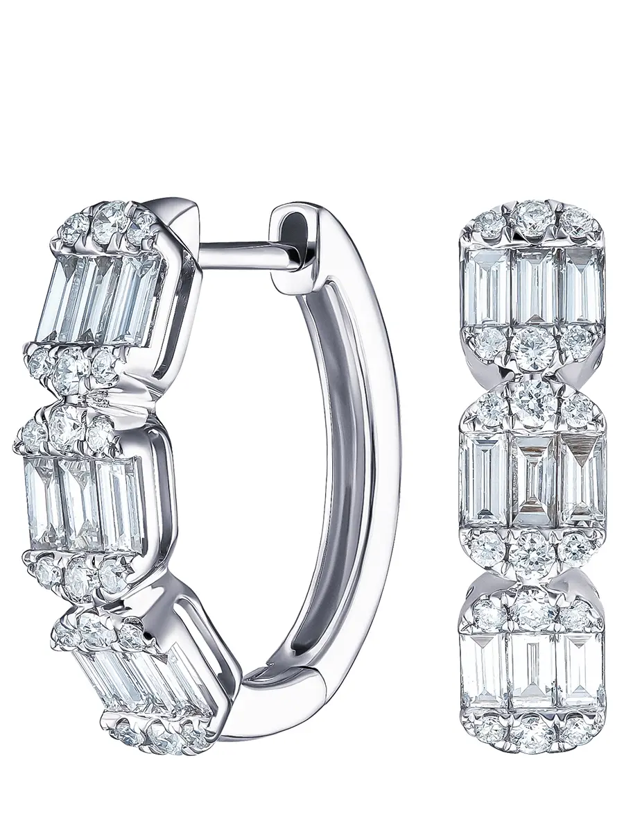 Серьги из белого золота с бриллиантами