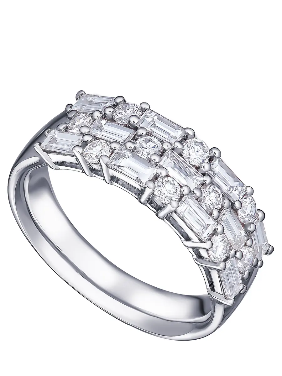 Кольцо из белого золота с бриллиантами