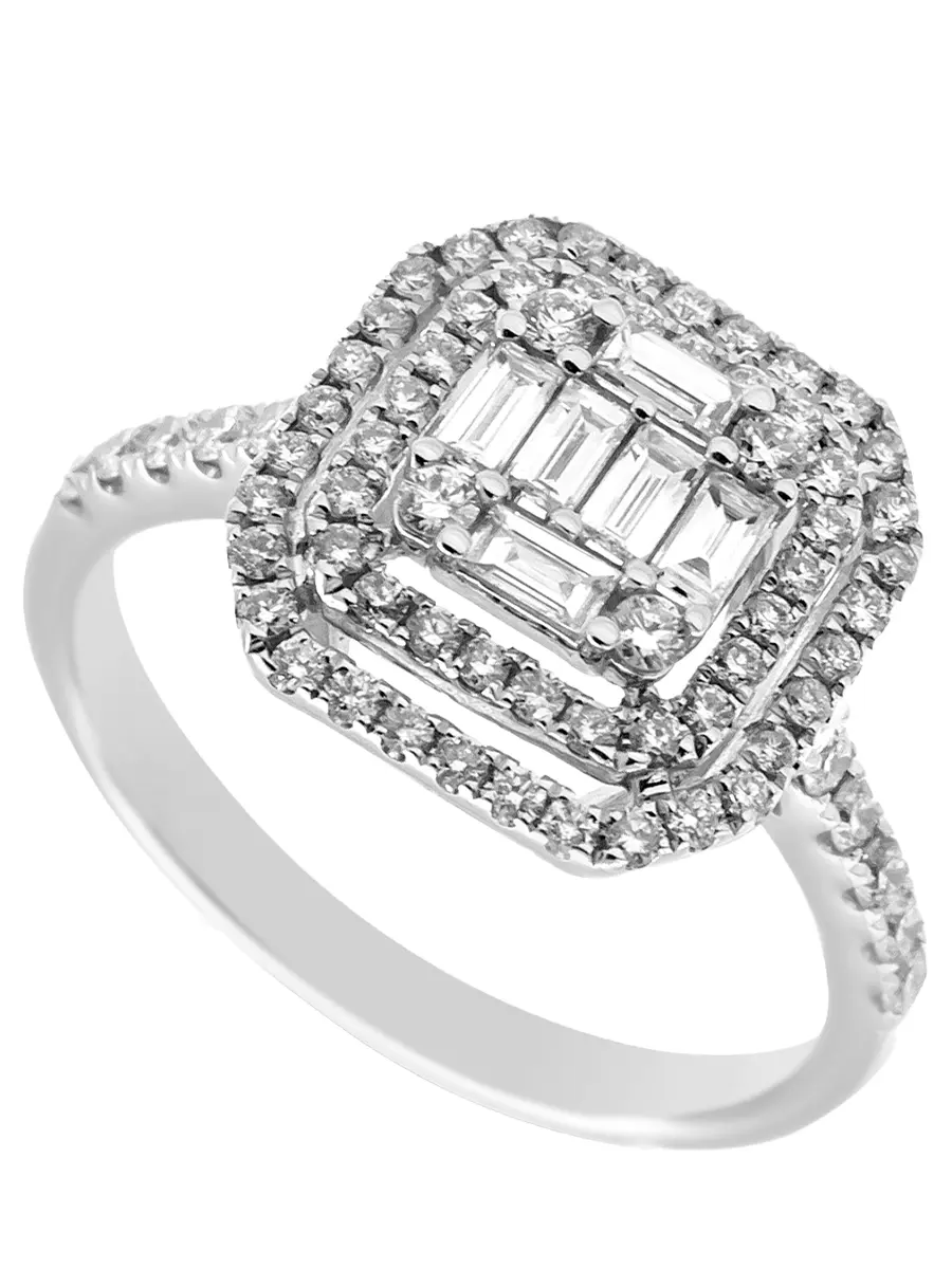 Кольцо из белого золота с бриллиантами