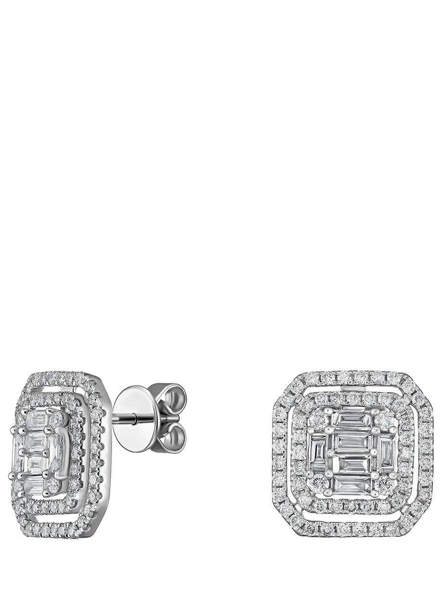 Серьги из белого золота с бриллиантами