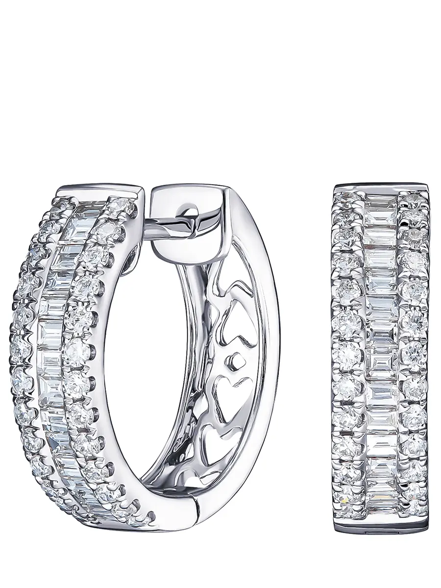 Серьги из белого золота с бриллиантами