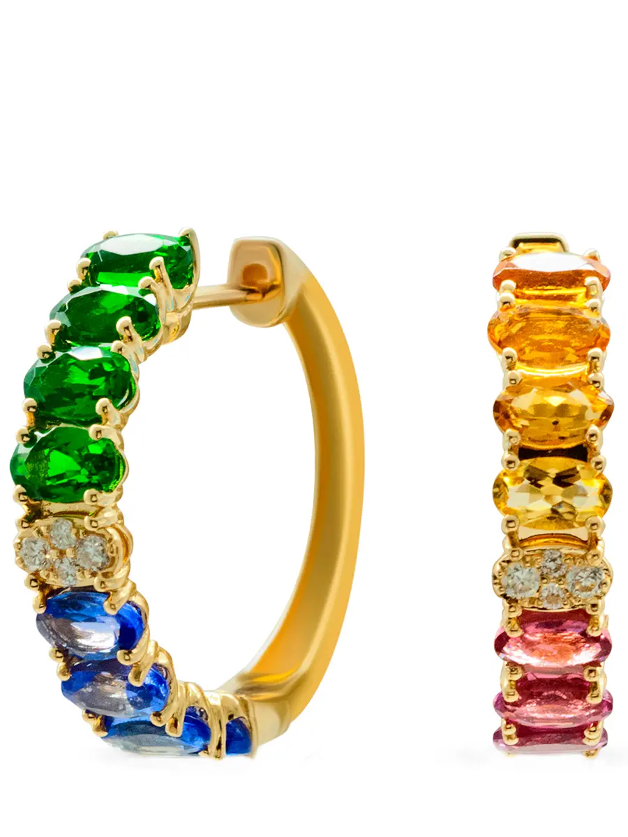 Серьги золотые с камнями