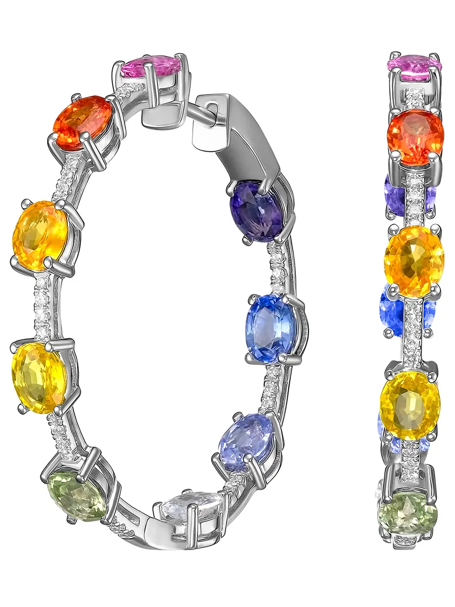 Серьги-конго с сапфирами