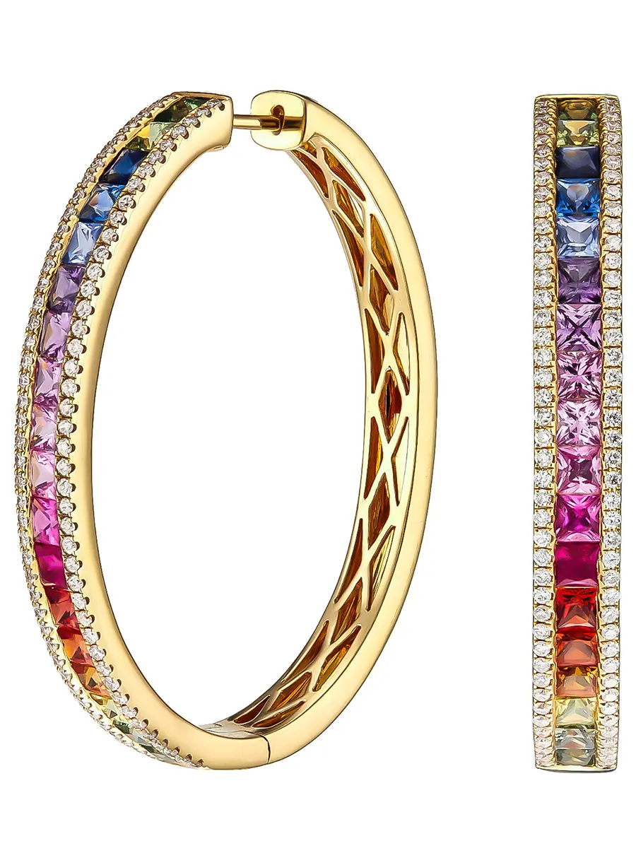 Серьги-конго с сапфирами