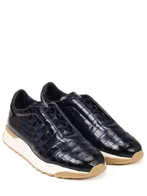 Кроссовки из кожи аллигатора SANTONI