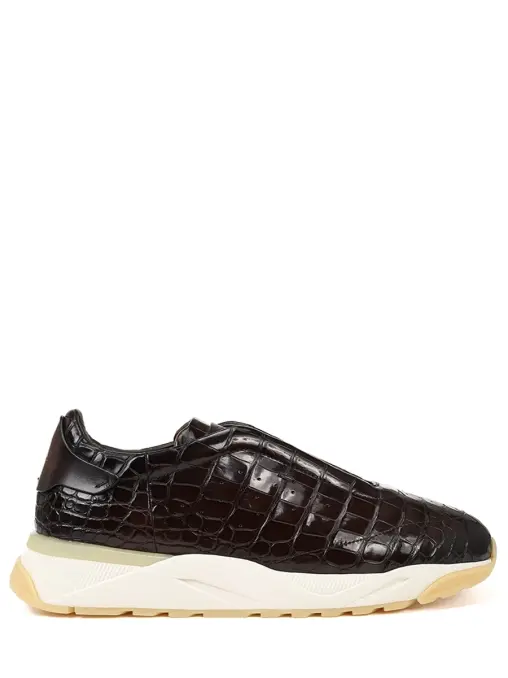 Кроссовки из кожи аллигатора SANTONI