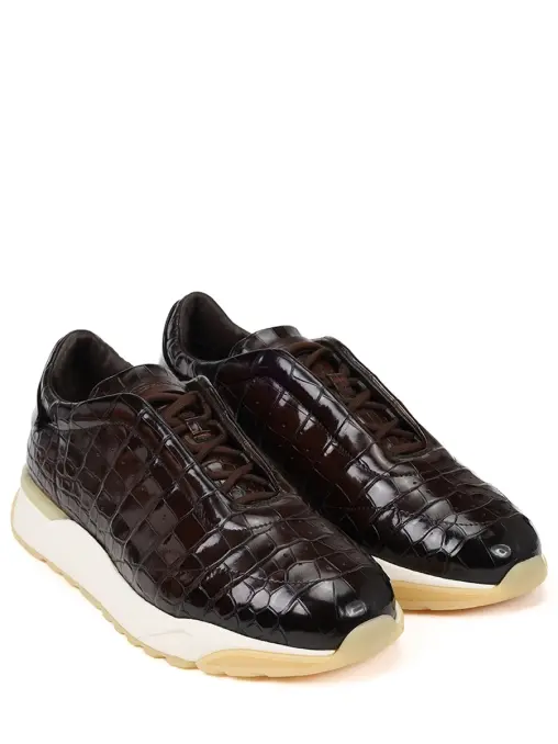 Кроссовки из кожи аллигатора SANTONI