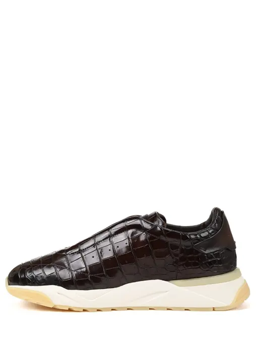 Кроссовки из кожи аллигатора SANTONI