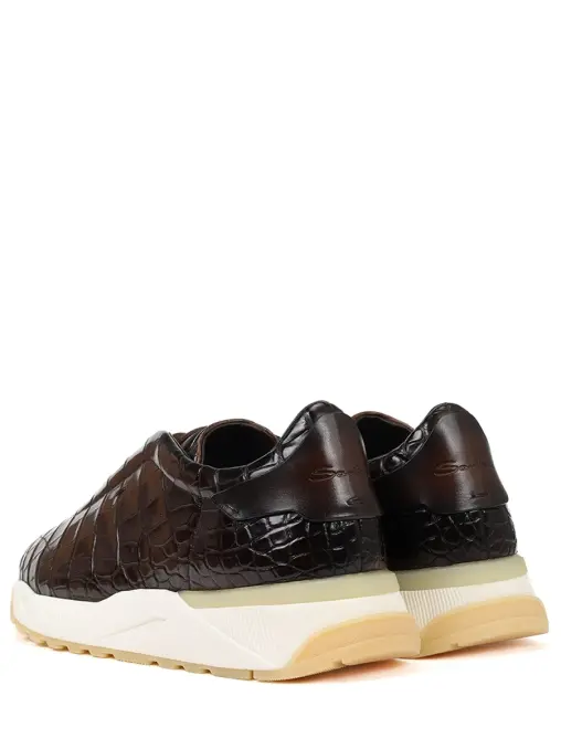 Кроссовки из кожи аллигатора SANTONI