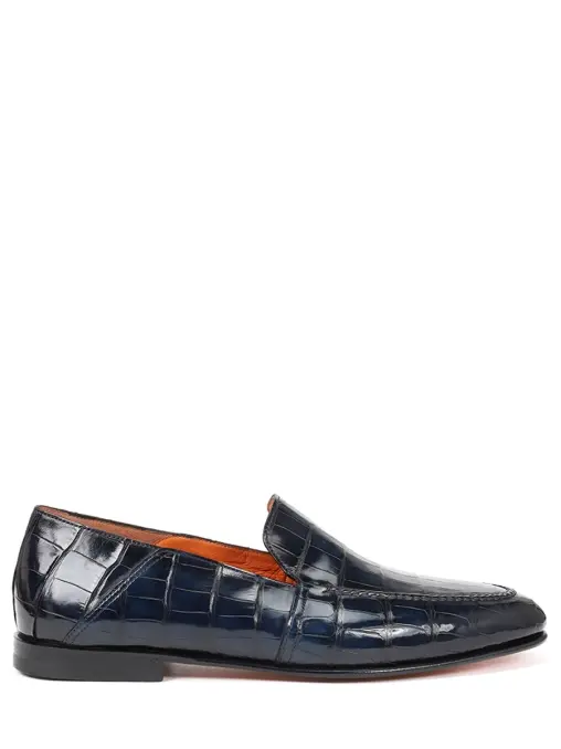 Лоферы из кожи аллигатора SANTONI