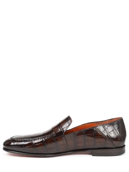Лоферы из кожи аллигатора SANTONI