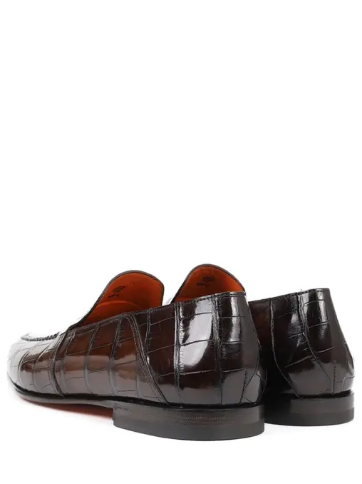 Лоферы из кожи аллигатора SANTONI