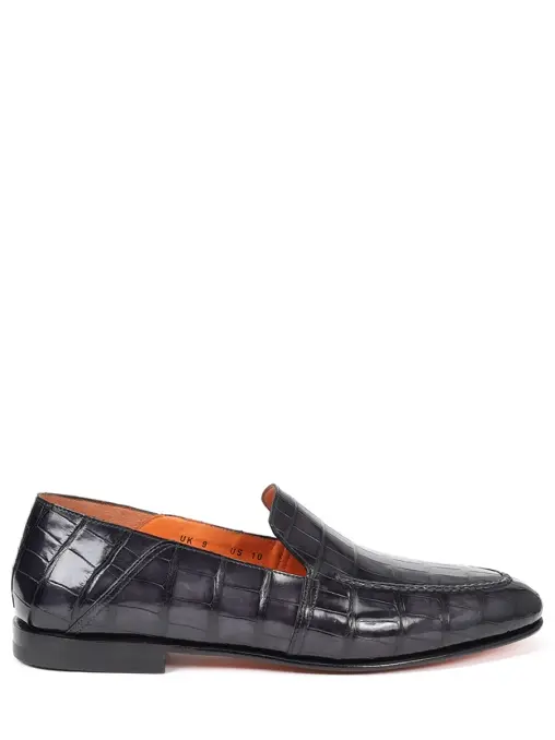 Лоферы из кожи аллигатора SANTONI