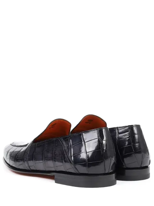 Лоферы из кожи аллигатора SANTONI