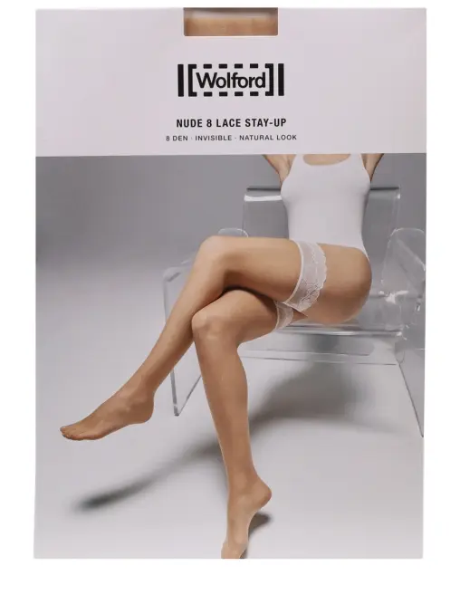 Чулки с кружевом WOLFORD