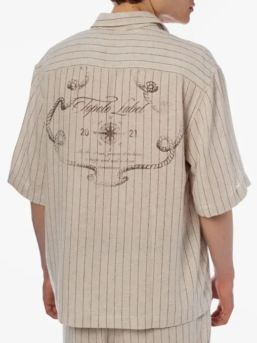 Рубашка из вискозы и льна TOPCLO