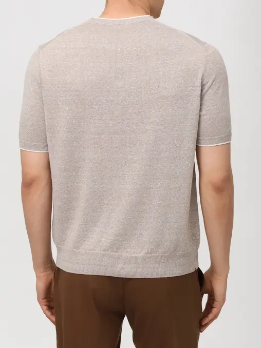 Футболка из хлопка и льна FIORONI CASHMERE
