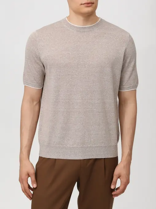 Футболка из хлопка и льна FIORONI CASHMERE