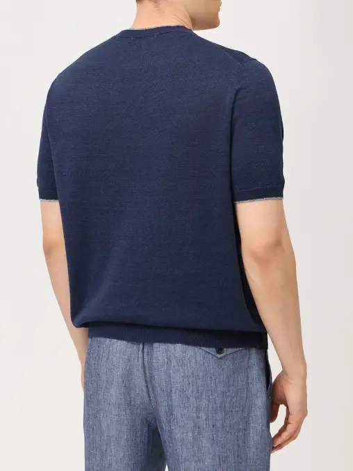 Футболка из хлопка и льна FIORONI CASHMERE