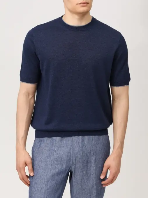 Футболка из хлопка и льна FIORONI CASHMERE