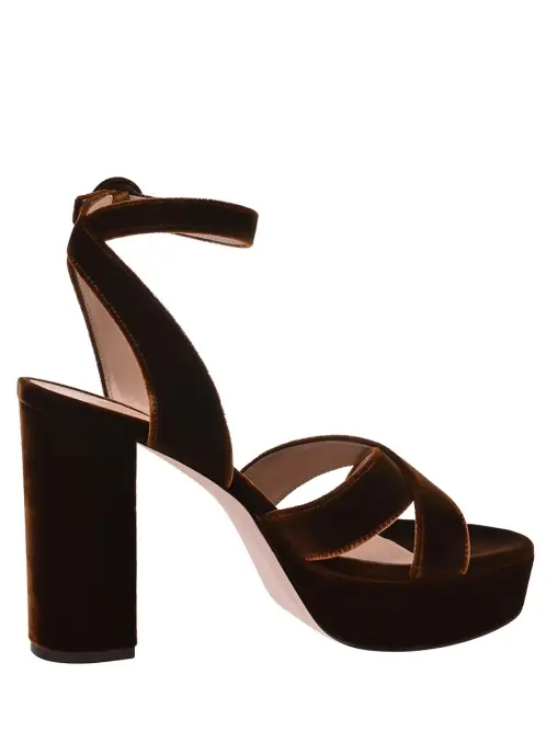 Босоножки бархатные GIANVITO ROSSI
