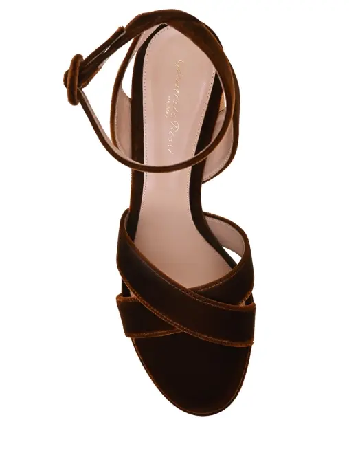 Босоножки бархатные GIANVITO ROSSI