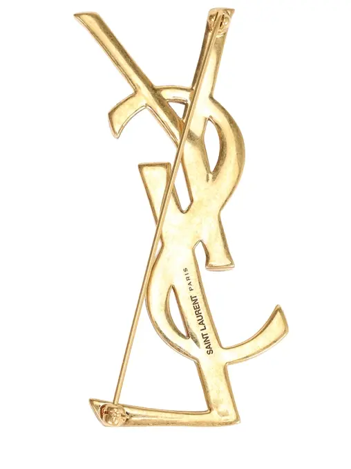 Брошь из латуни SAINT LAURENT