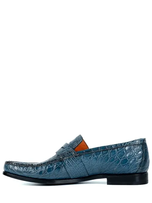Лоферы из кожи крокодила SANTONI
