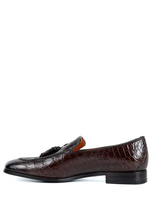 Лоферы из кожи крокодила SANTONI