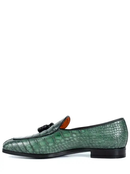 Лоферы из кожи крокодила SANTONI