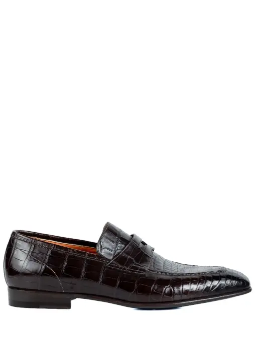 Лоферы из кожи крокодила SANTONI