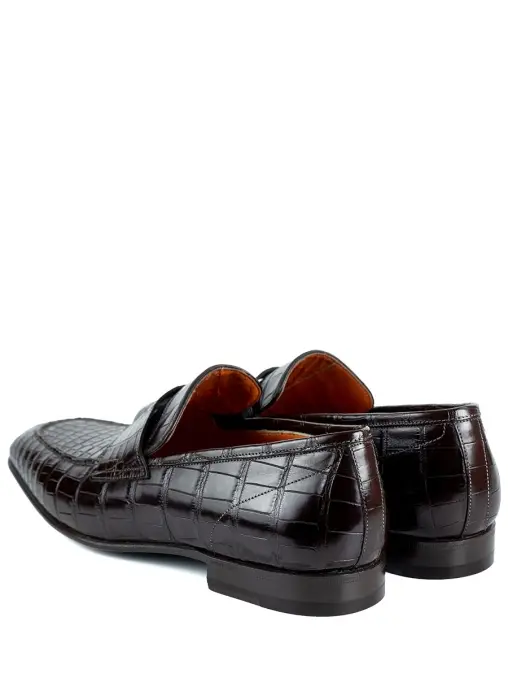 Лоферы из кожи крокодила SANTONI