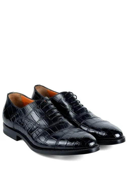 Оксфорды из кожи крокодила SANTONI