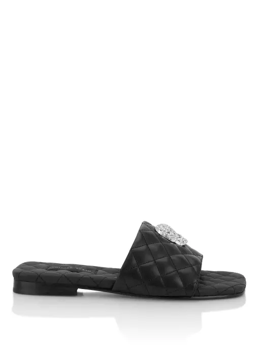 Шлепанцы кожаные PHILIPP PLEIN