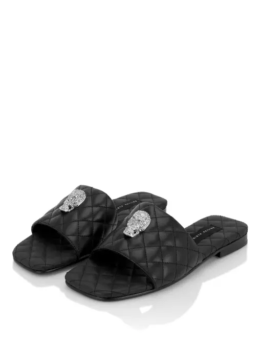 Шлепанцы кожаные PHILIPP PLEIN