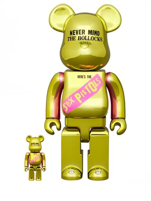 Статуэтка Bearbrick Sex Pistols Never Mind The Bollocks Chrome Ver 100% & 400% MEDICOM TOY