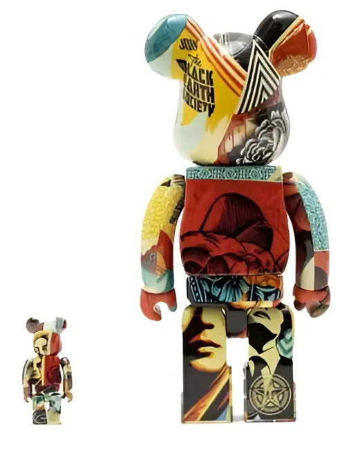 Статуэтка Bearbrick Shepard Fairey 100% & 400% MEDICOM TOY