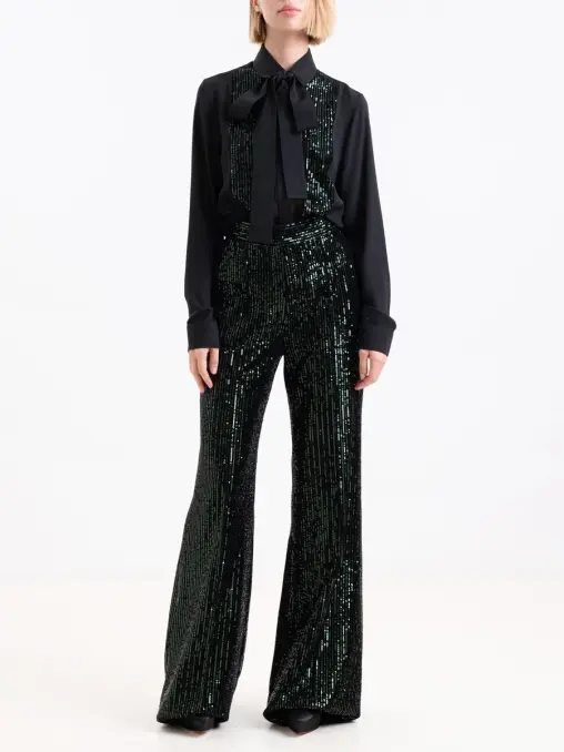 Блуза шелковая с пайетками ELIE SAAB