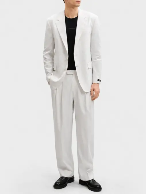 Брюки из хлопка и льна KARL LAGERFELD