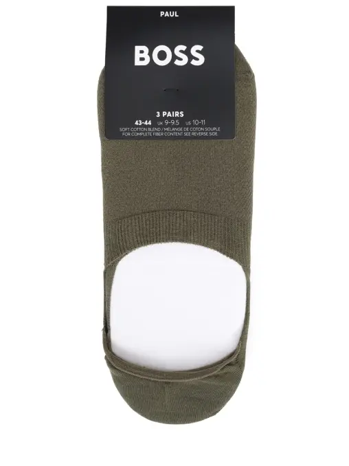 Набор из трех пар хлопковых подследников BOSS